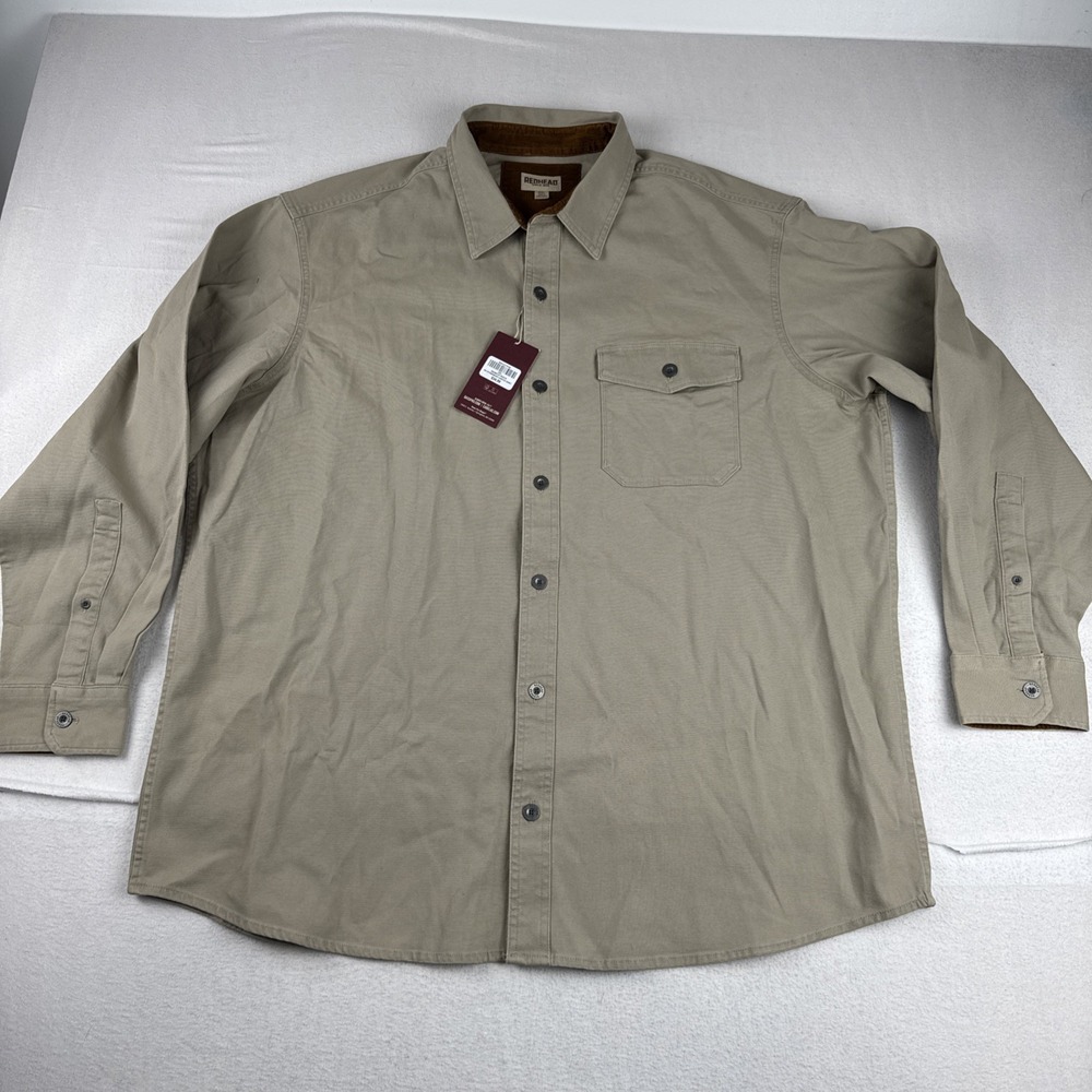 New! Red Head Mens Seneca Rock Canvas Shirt 2XL light brown Workwear Outdoor
